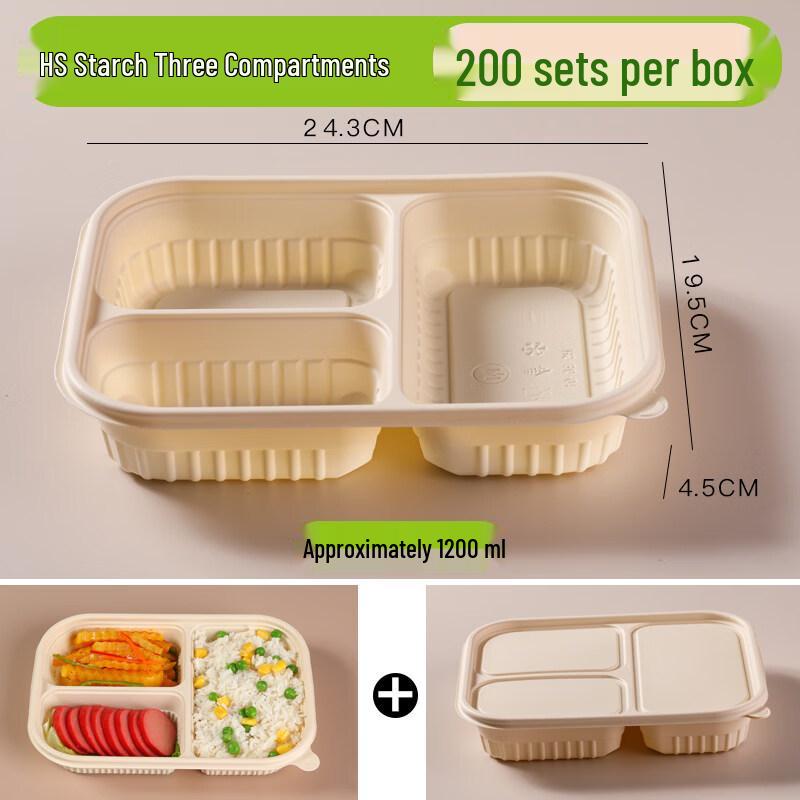 Disposable Square Multi-Compartment Meal Boxes