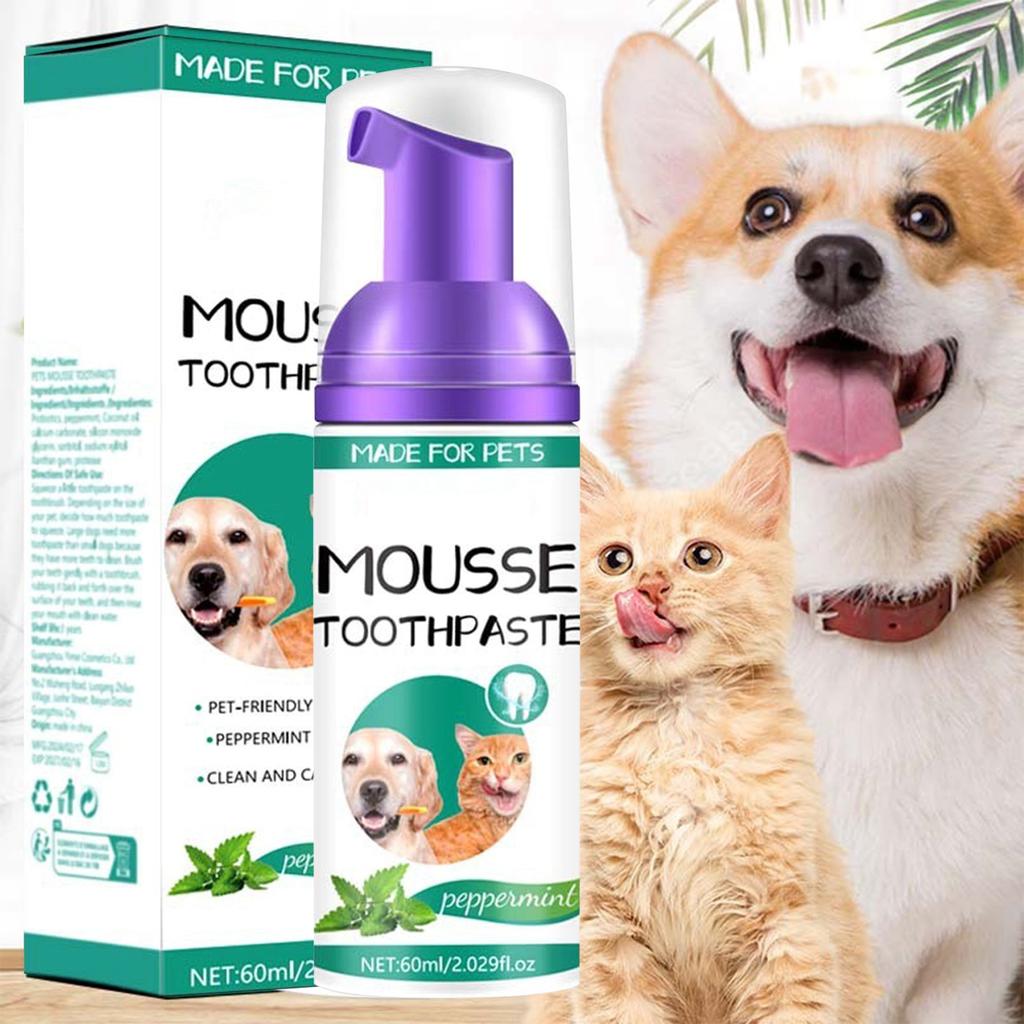 Zahnpasta für Haustiere, Katzen und Hunde zur Reduzierung von Mundgeruch, Mundhygiene, Reinigungsmittel, frischer Geruch. 60 ml