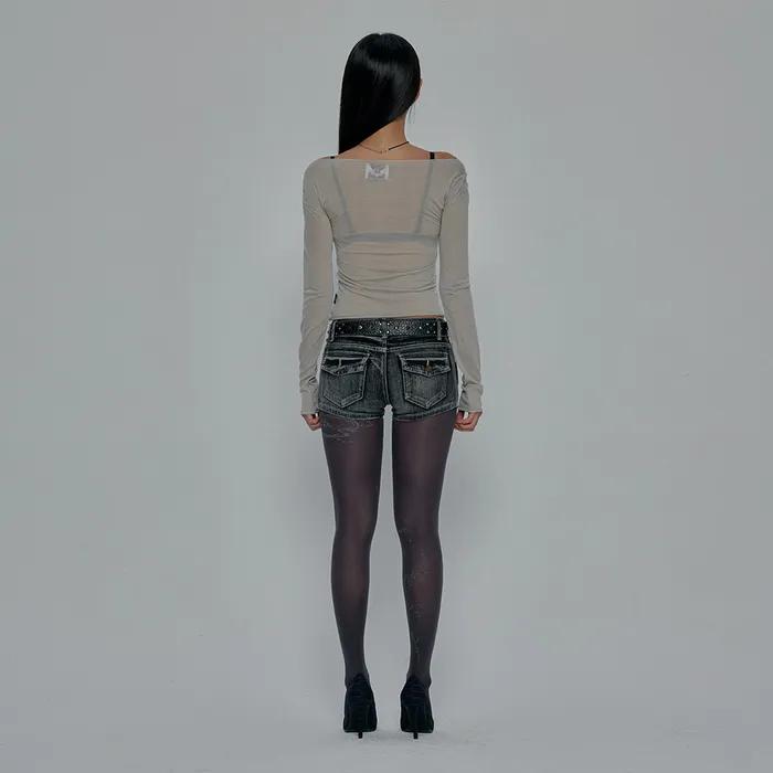 TATTOOED GRAPHIC TIGHTS_CHARCOAL