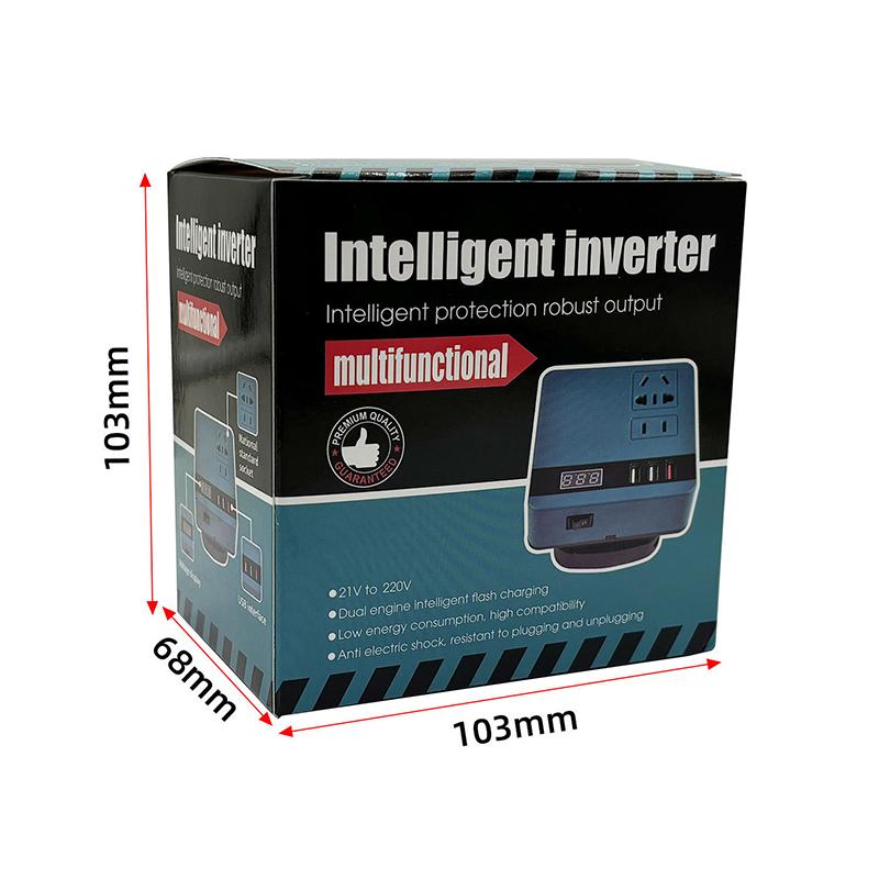 Multi Function Lithium Battery Inverter Dc 18-21V To Ac 220V Outdoor Work Inverter With Usb Intelligent Fast Charging