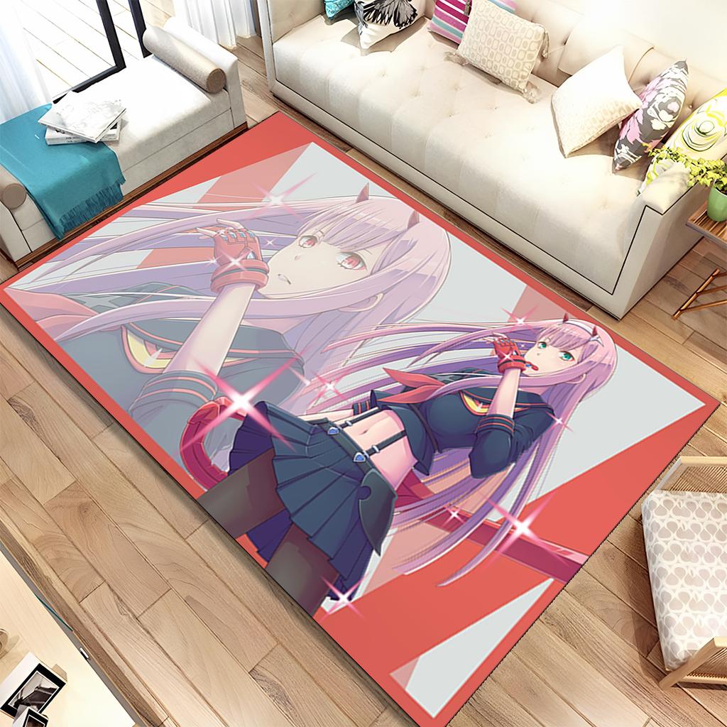 Sexy Girl Zero Two DARLING In FRANXX Area Rug,Carpet for Home Living Room Bedroom Sofa Doormat Decor,kid Non-slip Floor Mat Gift