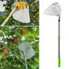 Ergonomic Orchard Fruit Harvester Extendable Poles Stainless Steel Fruit Pickers For Apples Lemon Pear Collection