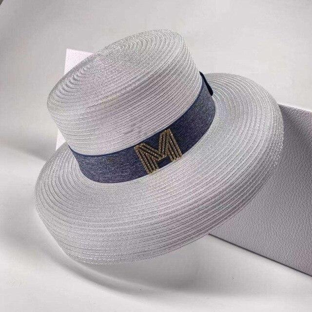 Buy Elegant Summer Hat Flat Top Straw 