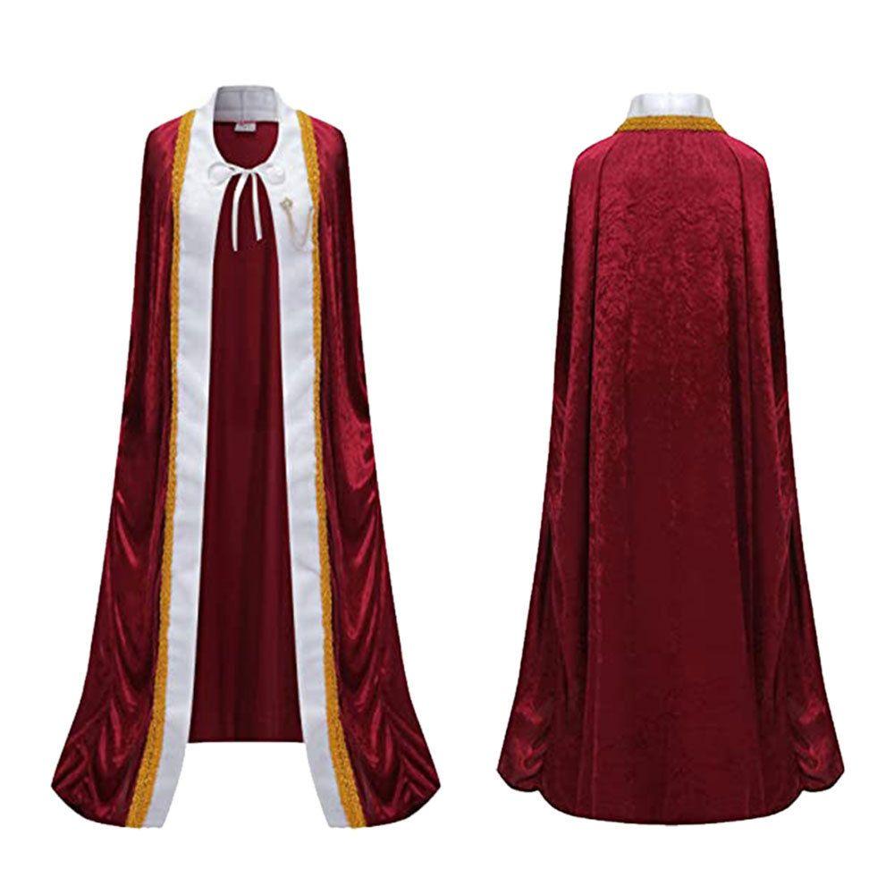 Burgundy Velvet Cape Long Cosplay Cloak Adults Medieval Cape Christmas