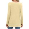 Women's Fashion Casual Solid Color Round Neck Long Sleeve Button Tops On Both Sides