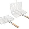 Grilling Rack for Meat, Fish, Vegetables, Closed Steel Basket Grill Grid