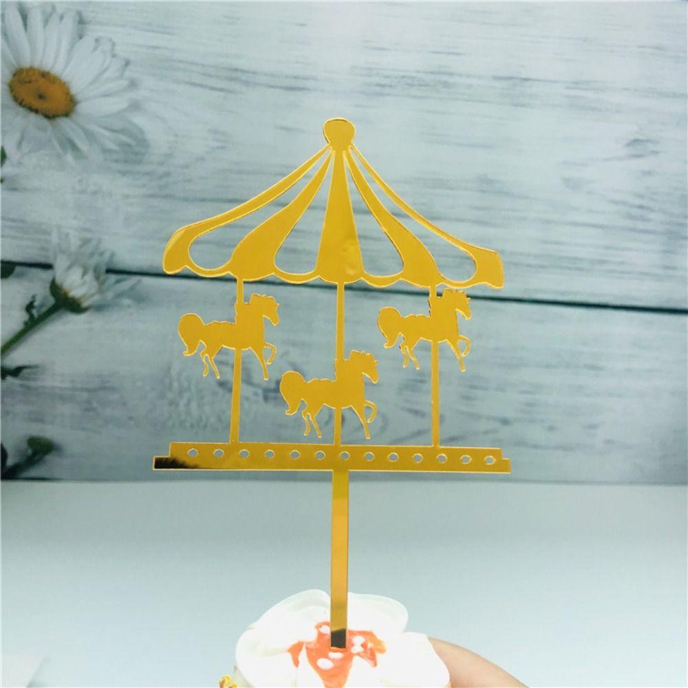 

Acrylic Card Insertion Gold Cake Decoration Carousel Cake Toppers Dessert Table Decoration золотой