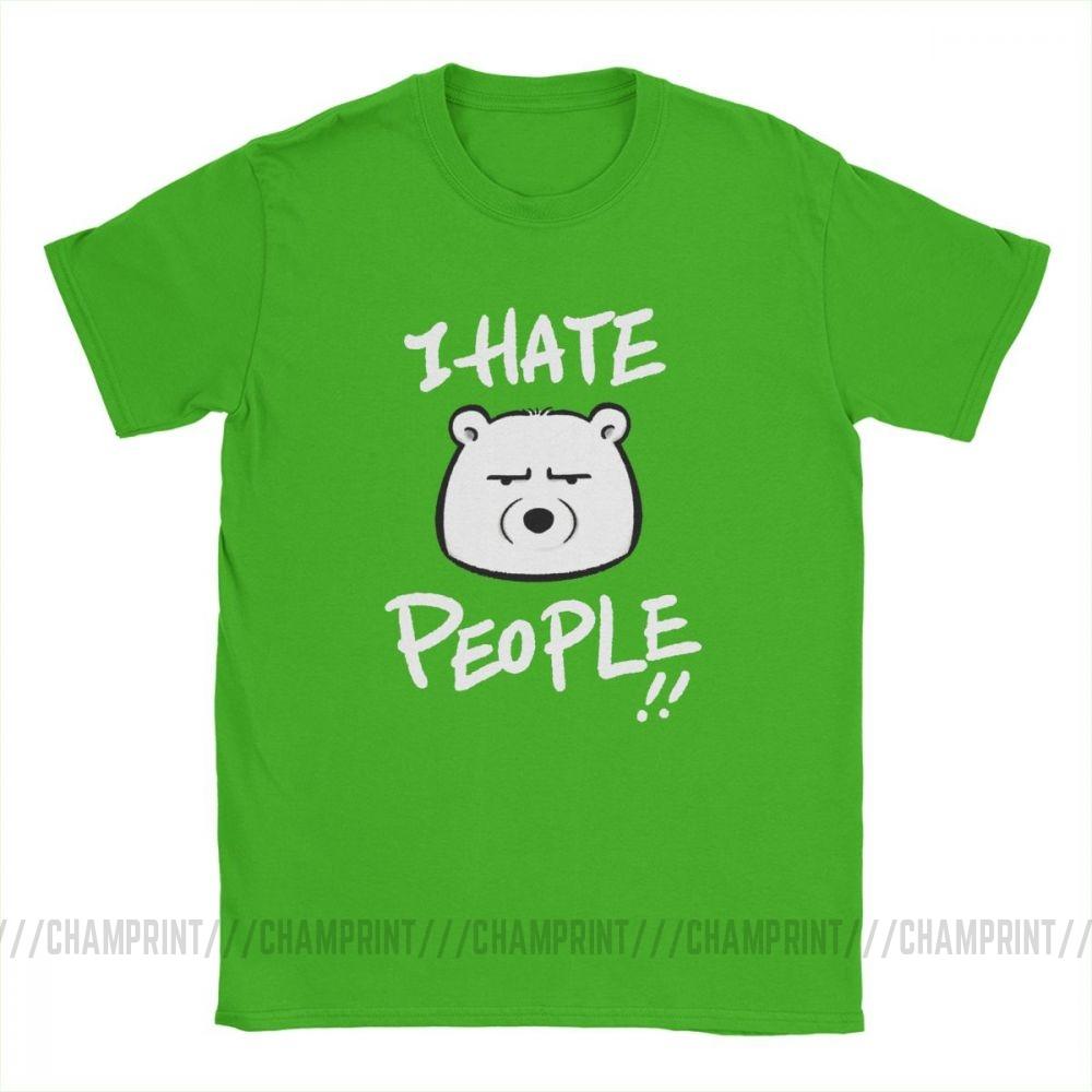 I Hate People Men T Shirts Bear I Eat People Solitary Autism Casual Cotton Short