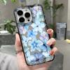 Blue Flowers Phone Case For Iphone 17 16 15 14 Plus 13 12 11 Pro Max Back Cover 16 17 Air Soft Phone Case Cover Shell