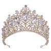 European style wedding golden hair accessories large crown atmospheric red crystal baroque birthday bride crown