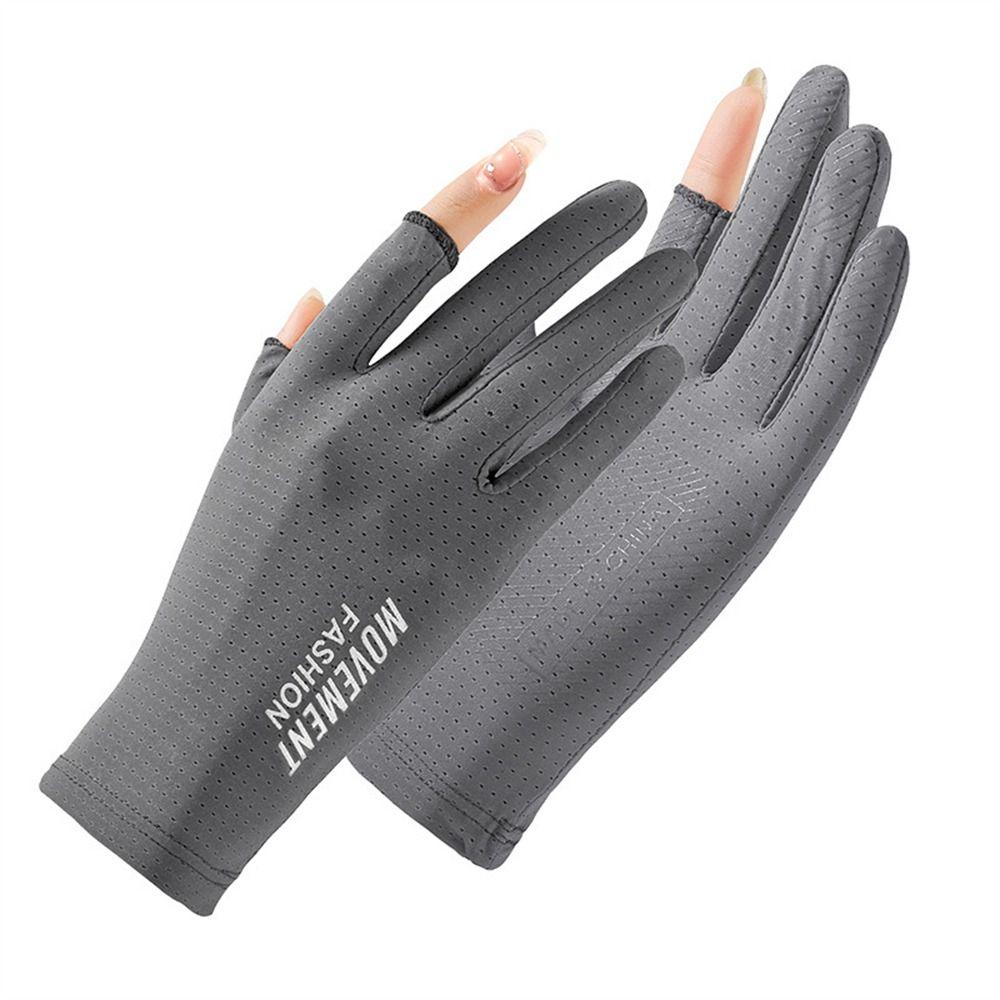 Ice Silk Sun Protection Gloves Elastic Cycling Driving Gloves Fashion Sunscreen Gloves  Women Girls