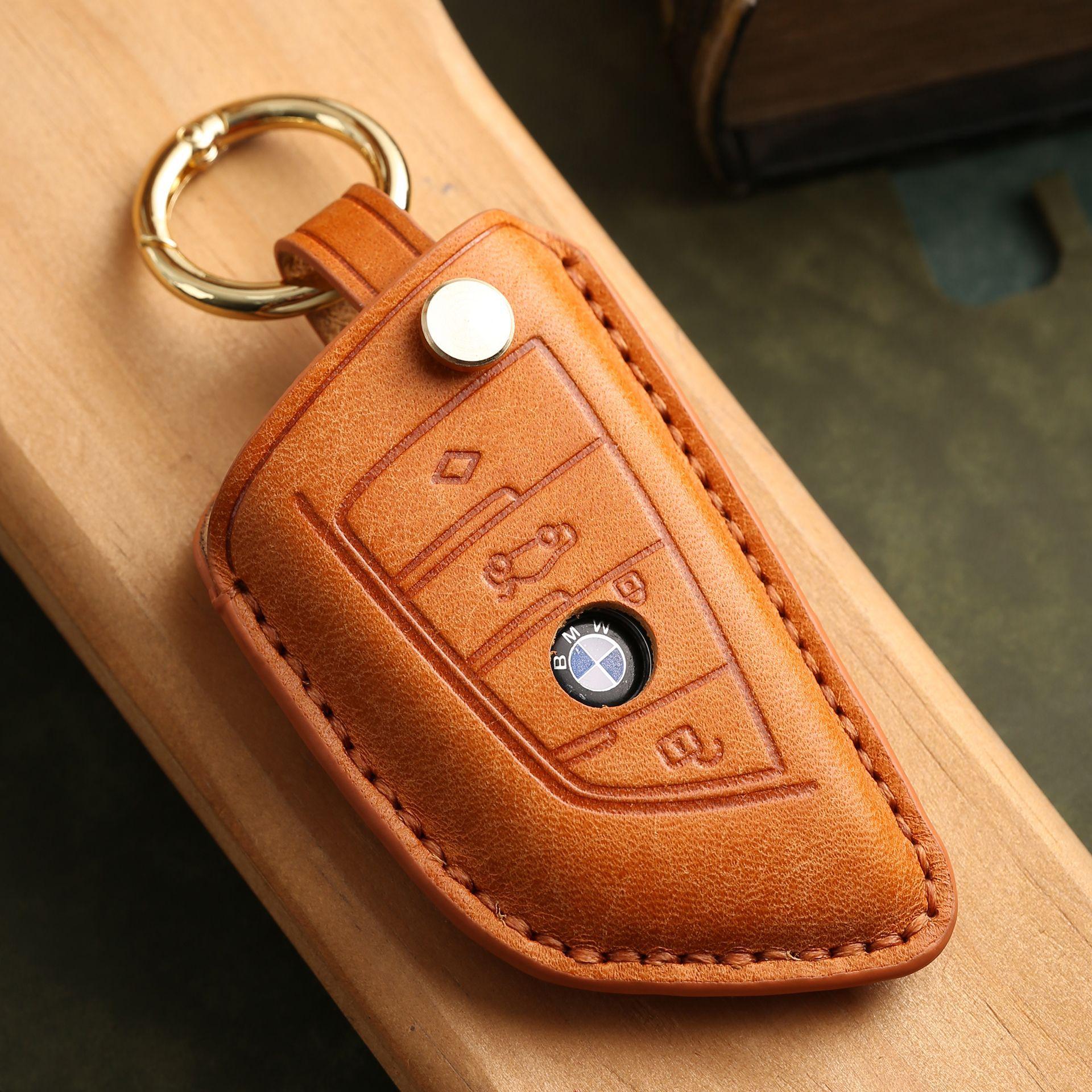

Customized for BMW key cover 5 series 530 blade 7 series x1 three series 325 car key protection case chain оранжевый