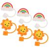 6pcs Straw Dust Plug Portable Child Straw Hat Cover