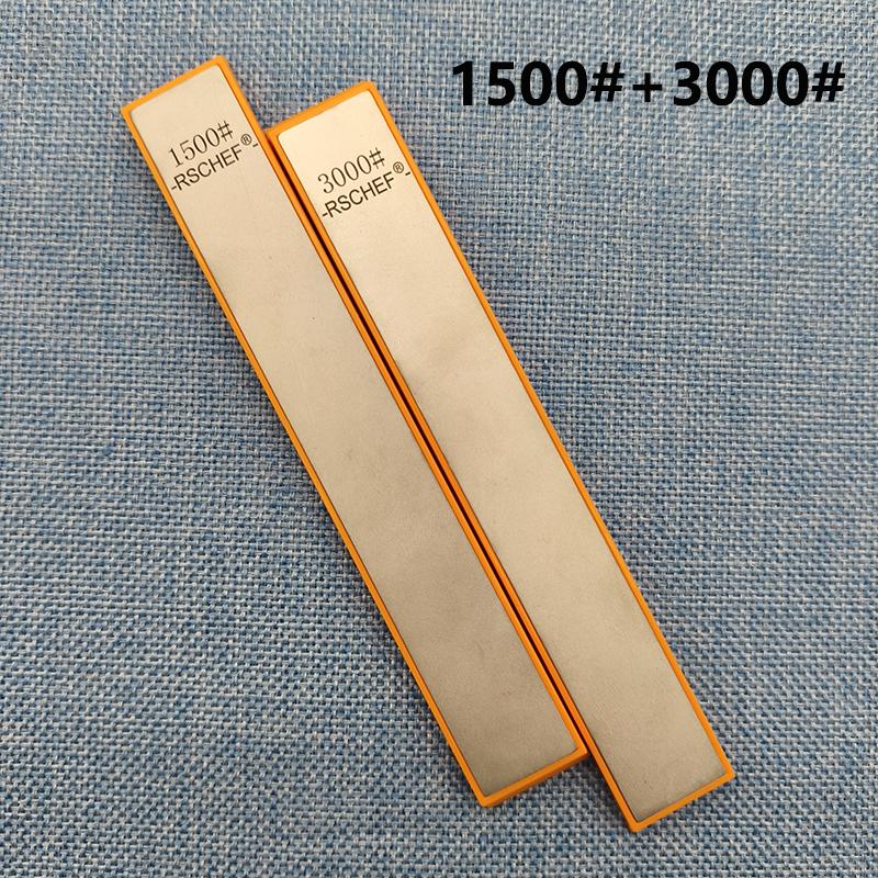 RSCHEF 2pcs set Diamond Sharpening Stones Set - Multi-Grit Knife & Tool Sharpener with Angle Guide for Outdoor/Kitchen Use