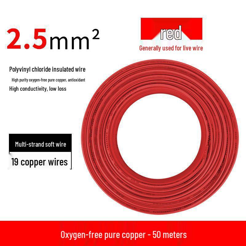 National Standard Flame Retardant Flexible Multi-core Copper Wire (BVR1) - Sizes: 1.5, 2.5, 4, 6 sq mm