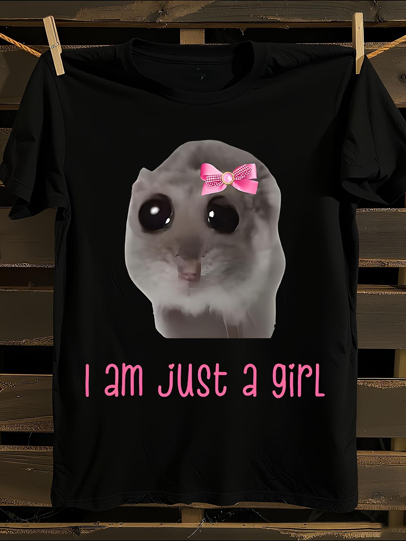

Funny Kawaii I Am Just A Sad Hamster T-Shirt Mens Tshirt Womens Tshirts with Letters Print Short Sleeves T-Shirt Casual Street Tee Shirt Top S