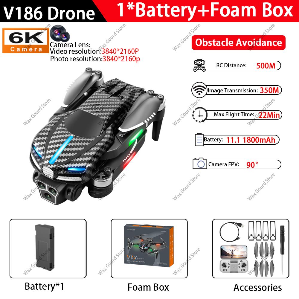 New V186 Pro Drone Professional Brushless Motor 8K GPS Three HD Aerial Photography FPV Obstacle Avoidance Quadrotor UAV Kid Toy