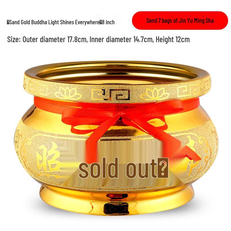 Gold Sand Ceramic Incense Burner for Offerings - God of Wealth Incense Holder, Attracts Wealth & Treasures
