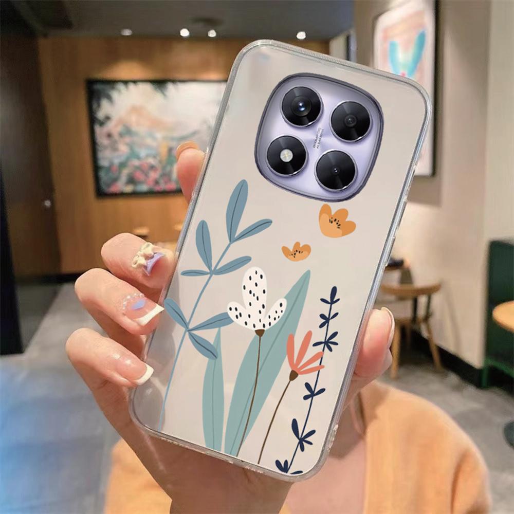 Butterfly Flower Rose Artistic Marble Oil Painting Phone Case For Xiaomi Redmi Note 15 Pro Plus 15 15C 14C Leopard Clear Cover