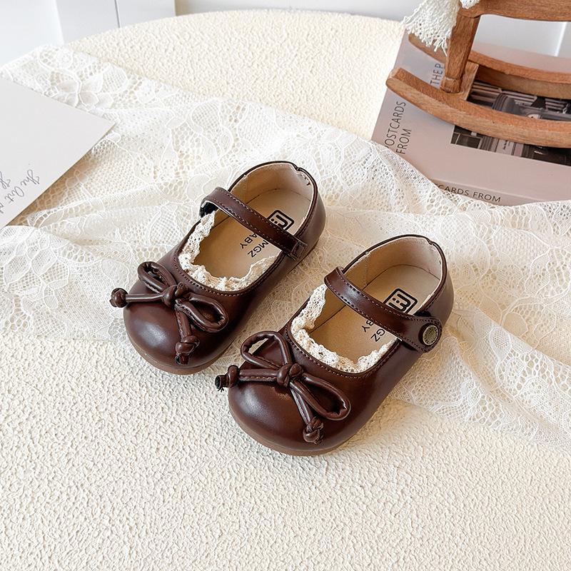 Girls' Stylish Soft Sole Leather Loafers - Spring/Autumn Princess Shoes, Korean Style Baby Walking Shoes
