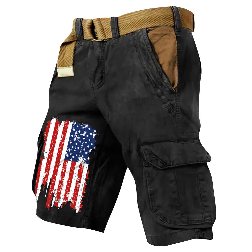 Pantaloncini Cargo Casual Stampati da Uomo per l'Estate con Tasche Multiple