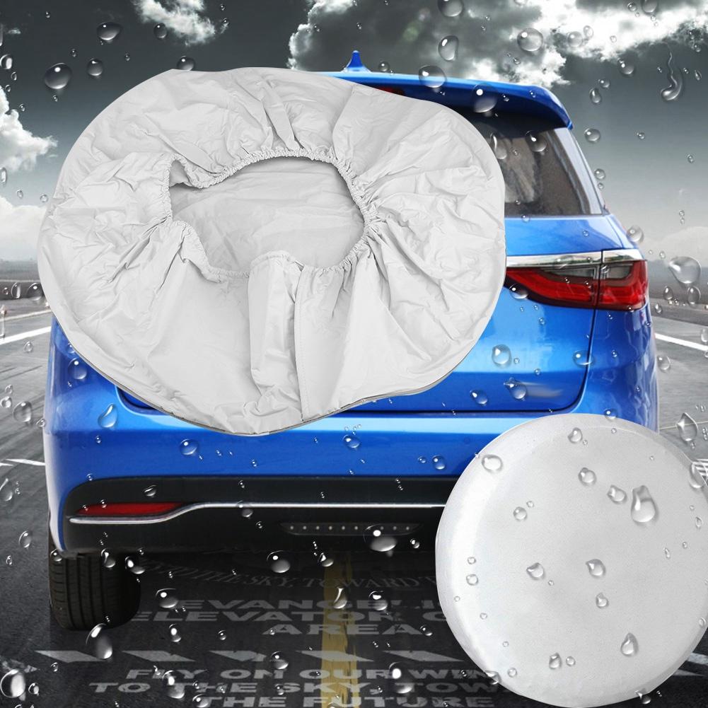 28inch Universal Spare Tire Tyre Cover Part Accessory Waterproof for Trailer RV SUV Truck White