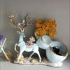 Deer Figurine Storage Ornament, Lucky Wealth Deer Decor for Desk & TV Cabinet