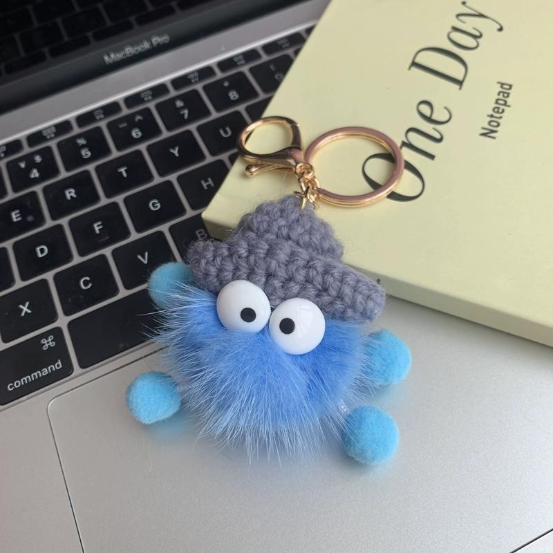 Nou Păr de Nurcă Brichete Mici Praf Elf Pandantiv de Pluș, Breloc de Chei Auto Pandantiv Femeie Păpușă