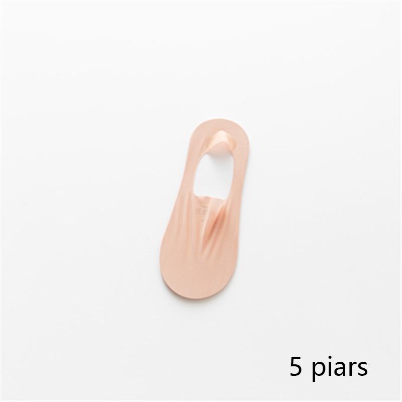 

5 пар летних невидимых силиконовых противоскользящих носков, ультратонкие дышащие носки без показа, однотонные низкие носки-лодочки из ледяного шелка 5pairs оранжевый