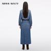 MISS SIXTY Women's Lyocell Denim Belted Long Workwear Dress