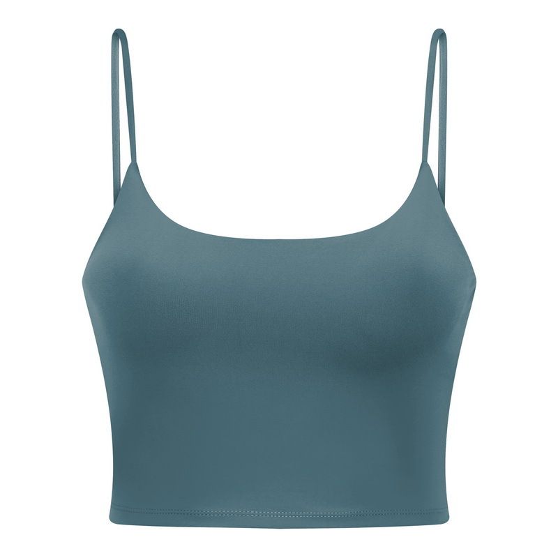 

Shishi City Quality Clothing Trading Co., Ltd. New Arrival with Chest Pad Sexy Sling Yoga Vest Push-up Beauty Back Forest gray green L