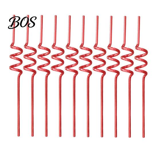 Creative Plastic Straws 10PCS Spiral Straws, Colorful Twisted Translucent Drinking Food-Grade And Cold Drink PETG Reusable Party Accessories