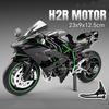 1:9 Kawasaki Zx-10R Nijia H2R Motorcycle Model Toys Alloy Diecast Miniature Motorbikes Sound Light Shock Absorption Kids Gifts