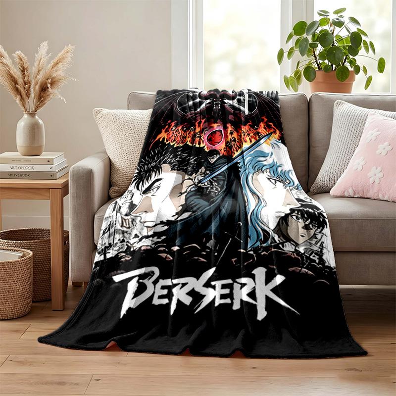 Berserk Deken Flanellen Deken Zacht Gezellig Pluche Plaid voor Bank Bed Lichtgewicht Woondecoratie