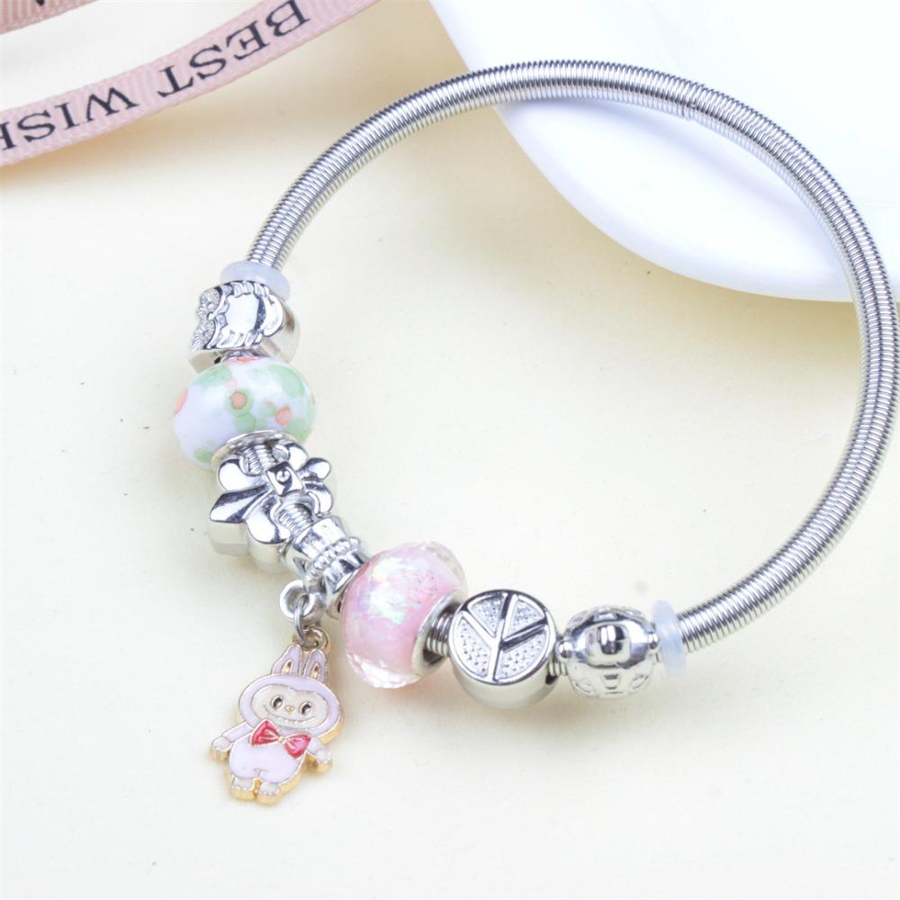 Beaded Bracelet Bangle Multi Element Stainless Steel Copper Alloy Open Spring Snake Bone Chain