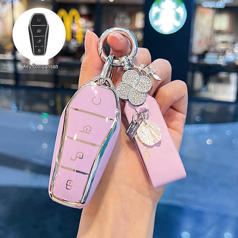 Etui na kluczyk BYD: Kompatybilny z Dolphin, Seagull, Song Plus, Qin DMI, Han EV, Tang, Seal, 06, Yuan Pro - Pokrowiec na brelok