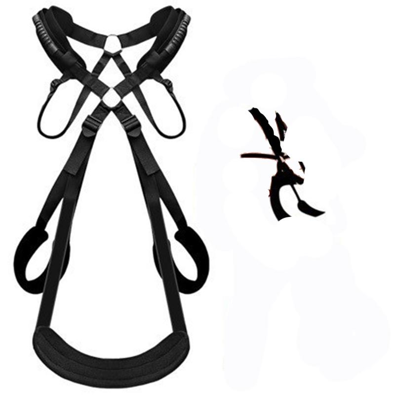 BDSM Sex Swing Set with Bondage Love Slings for Couples Adjustable Strap Adult Sex Toy Soft Plush Padding Mat Sex Restraints Toy