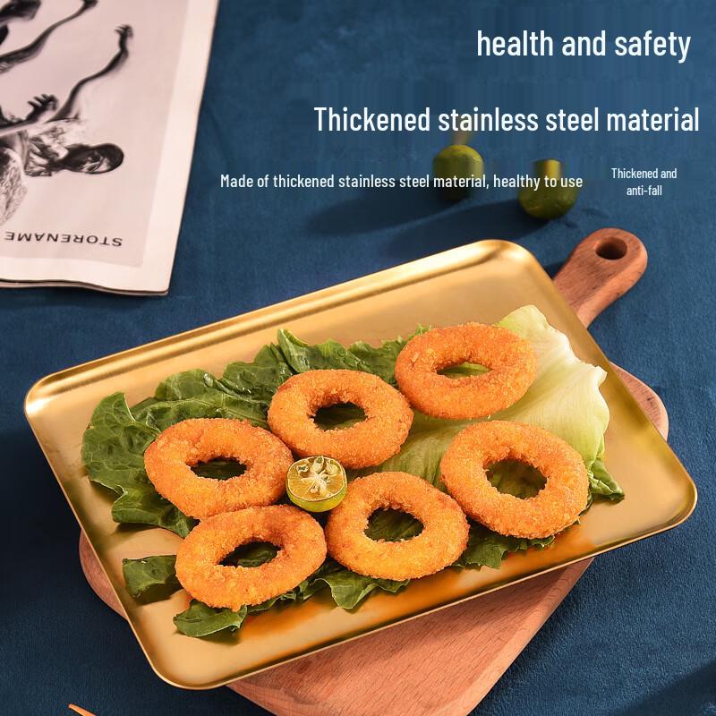 Gold Plated Borderless Stainless Steel Serving Tray