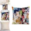 Rustic Cat Plush Pillow Cover With Silk Material For Living Room Decor And Home Comforts