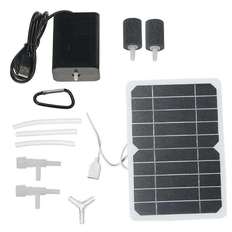 

Solar Power Oxygenator with Bubble Stone Solar Pond Air Pumping 5W 5V Solar Pond Aerator for Aquarium Fish Tank Garden 1