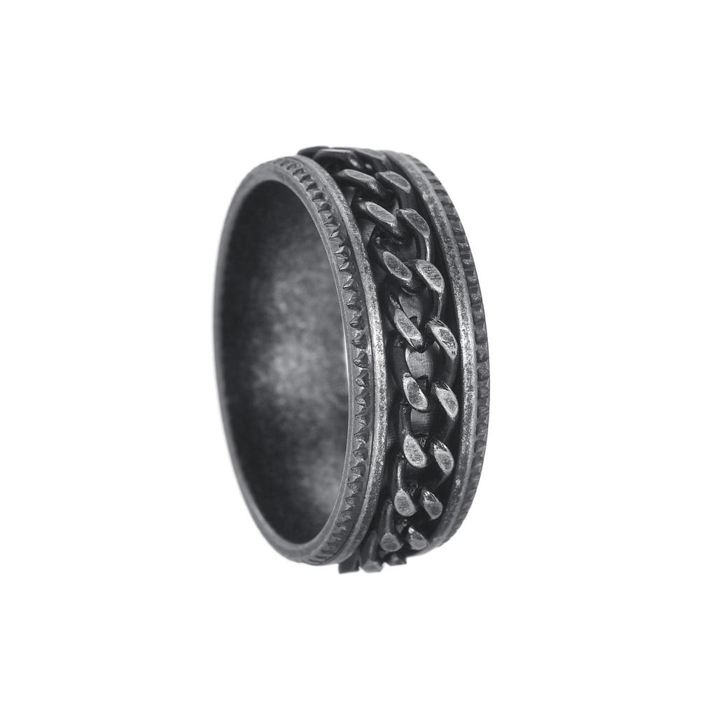 Trendy Titanium Steel Rotating Chain Decompression Ring for Men and Women - Durable, Fade-Resistant, Must-Have Accessory