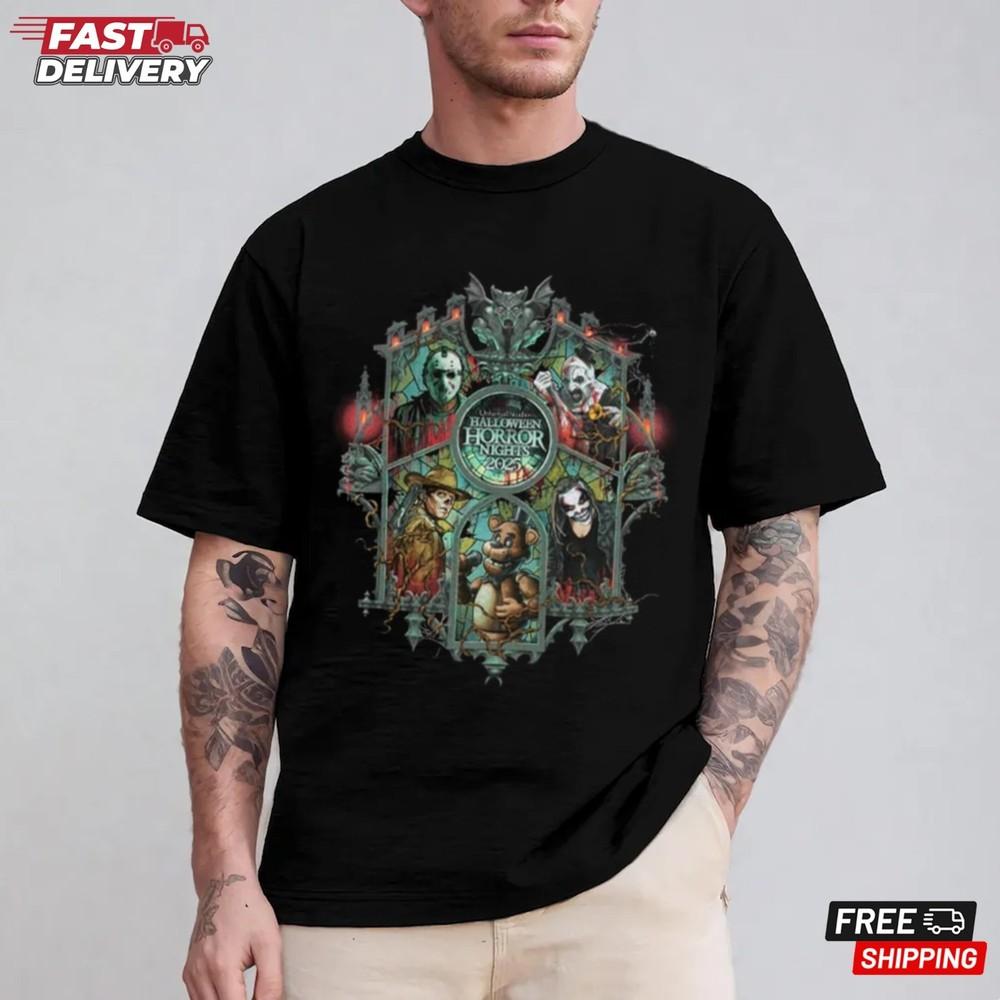 Halloween Horror Nights 2025 Key Art T-Shirt, Halloween Gift Shirt Unisex T-Shirt M