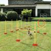 Dog Agility Equipment Training Portable Obstacle for Pet w/Adjustable Hurdles, Jumping Ring, Weave Poles