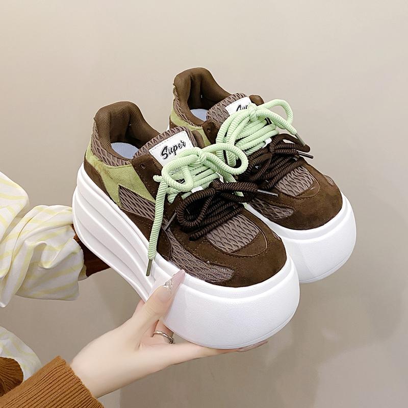 2025 Designer Women Platform Casual Buffalo Sneakers Low-top Light 6cm Sole Breathable Shoes Outdoor White Tennis Lace-up