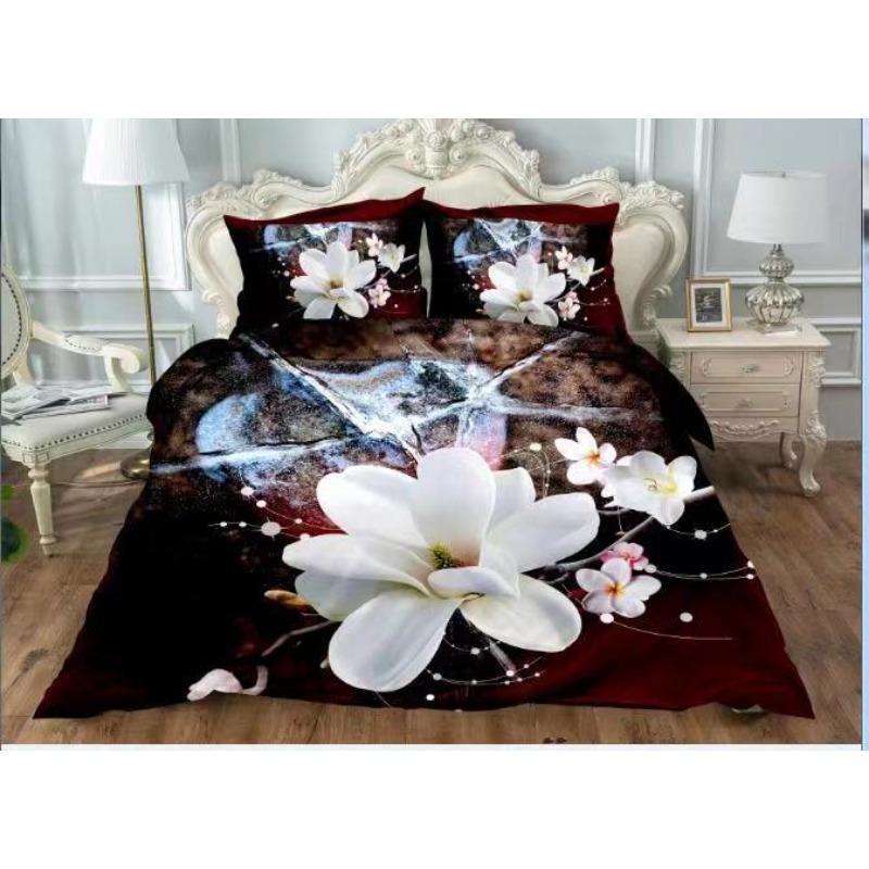 3D Bed Sheet Three-Piece Large Board Flower Active Printing And Dyeing Bedding Low Price