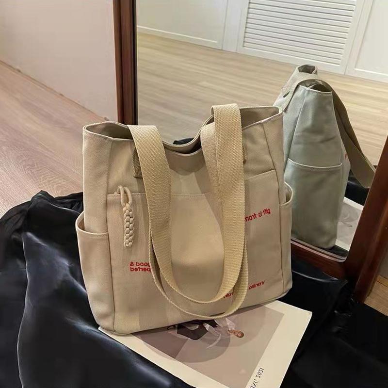 Fashionable Casual Canvas Bag Cartoon Letter Versatile Handbag Bento Bag