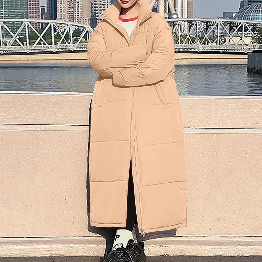 Damenmode, lässig, einfarbig, mit Kapuze, mittellang, lange Ärmel, Reißverschluss, Knopf, Baumwolljacke