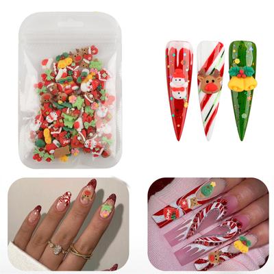 1Bag Resin Christmas Charms Christmas Flatback Decoration Ornaments for Nail Art Craft Making DIY Crafts