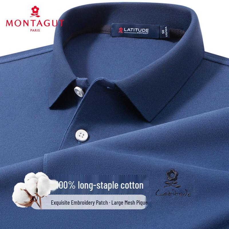 Polo da uomo MONTAGUT in piqué a nido d'ape 100% cotone a fibra lunga