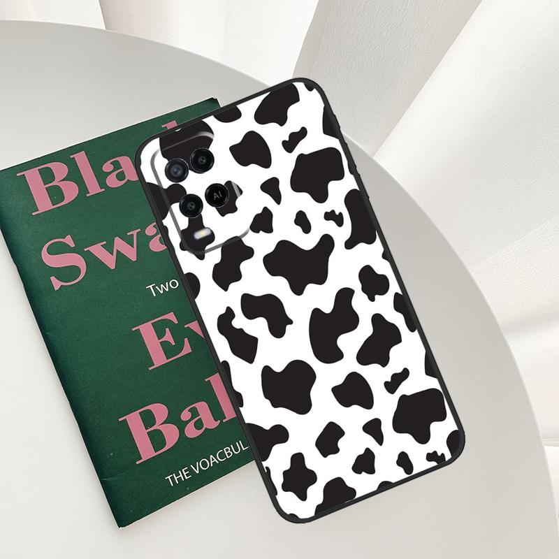 White Black Cow Print For OPPO A5 A6 Pro A15 A17 A77 A16 A76 A96 A18 A38 A58 A78 A98 A54 A74 A94 A40 A60 A80 Case